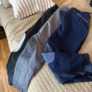 Piper knee patch Riding Breeches Black, Gray, and Blue